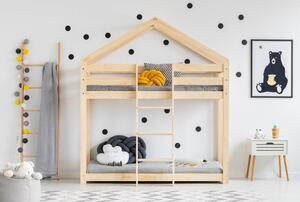 Двуетажно легло от борова дървесина 90x200 cm в естествен цвят Mila DMP - Adeko