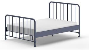 Синьо метално двойно легло 140x200 cm с включена подматрачна рамка BRONXX – Vipack