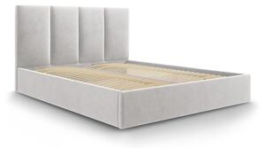 Светлосиво кадифено двойно легло , 140 x 200 cm Juniper - Mazzini Beds