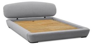 Сиво тапицирано двойно легло с включена подматрачна рамка 180x200 cm Odette – Scandic