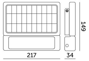 LED соларен прожектор с сензор LED/5W/3,7V 4000K IP65 3000 mAh