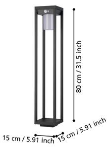 Eglo 900805 - LED соларна лампа MARTANO LED/3,7W/3,7V 2000 mAh IP44 с сензор