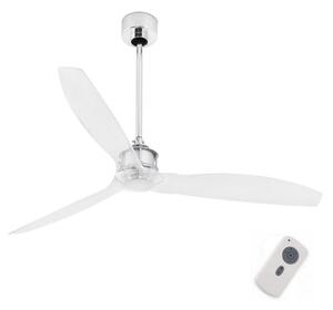 FARO 33394 - Вентилатор за таван JUST FAN лъскав хром/прозрачен + д.у