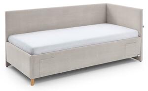 Бежово тапицирано ъглово детско легло 140x200 cm без ламелно дъно Cool – Meise Möbel