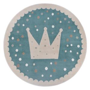 Син детски килим ø 100 cm Crown - Hanse Home