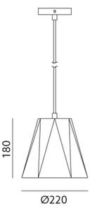 Полилей на верижка PITTORE 1xE27/25W/230V