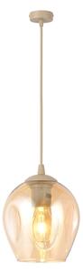 Полилей на кабел ISTAR 1xE27/15W/230V Ø 14 см бежов/опушен бежов