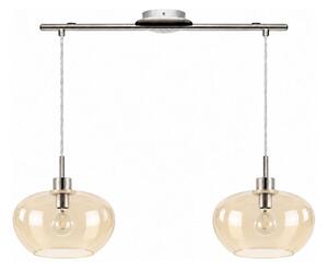 BRILAGI-LED Полилей на кабел RETRO GLASS 2xE27/60W/230V матов хром/димно бежово