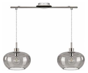 BRILAGI - LED полилей на кабел RETRO GLASS 2xE27/60W/230V матов хром/димно сиво