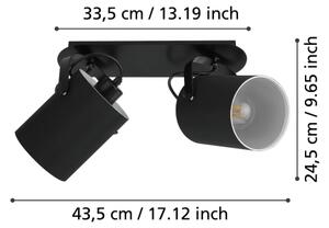 Eglo 33646 - Точково осветително тяло VILLABATE 2xE27/10W/230V