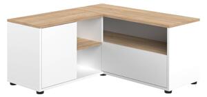 Масичка за телевизор с дъбов декор в бял и естествен цвят 90x45 cm Angle - TemaHome