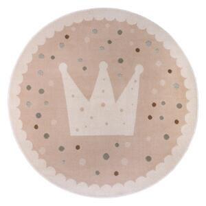 Бежов детски килим ø 100 cm Crown - Hanse Home