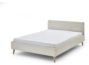 Бежово тапицирано двойно легло 140x200 cm Wicki - Meise Möbel