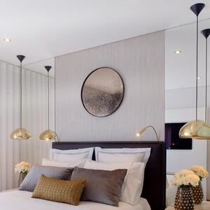 Tom Dixon LED висяща лампа Void, Ø 30 cm, месинг, Затъмняване, Злато / месинг, Дневна/трапезария, Месинг, Дизайн