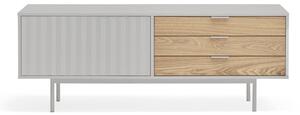 Сива/естествена маса за телевизор от декор от дъб 140x52 cm Sierra – Teulat