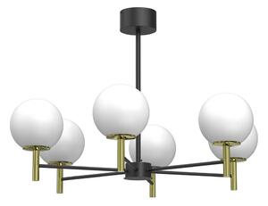 Висящ полилей AWINION 6xE27/15W/230V бял/златист/черен