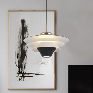Viokef LED висяща лампа Manley, черно/бяло, Ø 22 cm, метал, Черен, Дневна/трапезария, Метал, Модерен