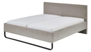 Сиво-кафяво тапицирано двойно легло 180x200 cm Swing - Meise Möbel