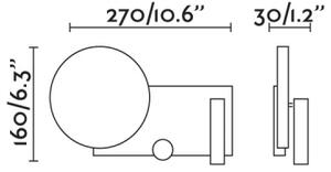FARO 20066 - LED Димируема малка лампа за стена KLEE LED/10W/230V + LED/3W ляв