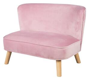 Детски диван от светлорозово кадифе 70 cm Lil Sofa - Roba