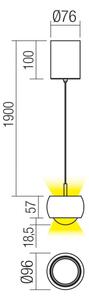 Redo 01-3546 - LED Пендел AVES LED/12W/230V Ø 9,6 см CRI 90 бял