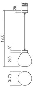 Redo 01-3196 - Пендел LUKE 1xE27/42W/230V Ø 17 см черен