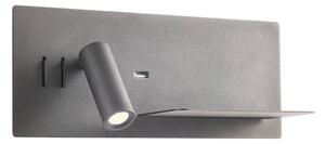 Redo 01-3316 - LED Стенен спот BROOK LED/8W/230V + LED/3W USB черен