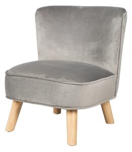 Светлосиво кадифено бебешко столче Lil Sofa - Roba