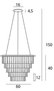 MAXLIGHT P0260 - Пендел MONACO 15xG9/40W/230V Ø 60 см хром