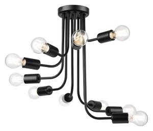Полилей за повърхностен монтаж TRINITY 10xE27/15W/230V черен