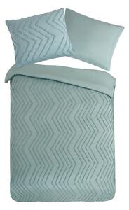 Светлозелено единично удължено спално бельо от микрофибър 140x220 cm Pure Zigzag – Good Morning