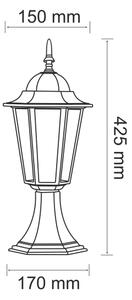 Екстериорна лампа 1xE27/20W/230V IP43 42,5 cm патина