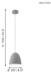 Eglo 92521 - Висящи лампи PRATELLA E27/60W/230V