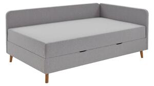 Светлосиво тапицирано единично легло с място за съхранение 90x200 cm Cabana - Meise Möbel