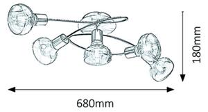 Rabalux 5552 - повърхностно монтиран Полилей HOLLY 5xE14/40W/230V златна