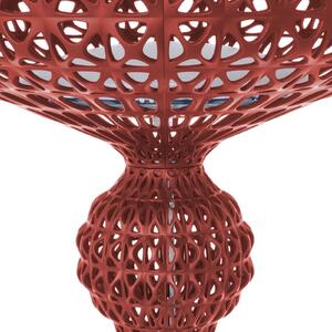 Kartell LED стояща лампа Kabuki, бордо, 166 cm, с регулиране на яркостта, Затъмняване, Червен, Дневна/трапезария, Пластмаса, Дизайн