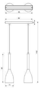 Полилей на верижка MUZA 2xE27/60W/230V