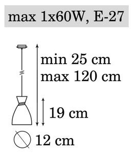 Полилей на верижка NAOMI 1xE27/60W/230V