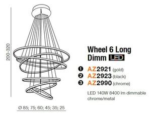 Azzardo AZ2921 - LED Димируем Полилей на верижка WHEEL 6xLED/140W/230V