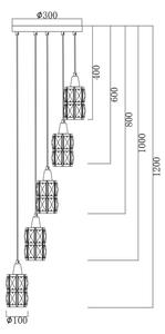 Globo 15760-5 - Пендел WOLLI 5xE14/40W/230V