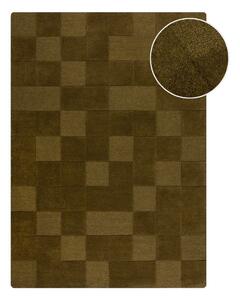 Ръчно изработен вълнен килим в цвят каки 120x170 cm Checkerboard – Flair Rugs