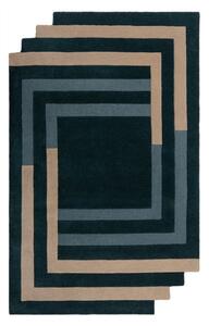 Тъмнозелен ръчно изработен вълнен килим 150x240 cm Labyrinth Shaped – Flair Rugs