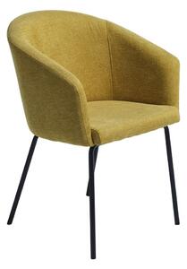 Тапициран трапезен стол с подлакътници в цвят горчица Easton – Unique Furniture