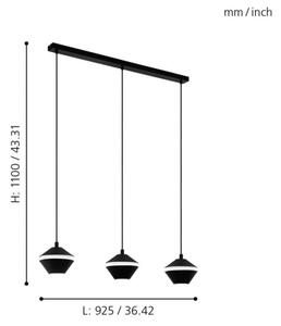 Eglo 98682 - LED полилей на кабел PERPIGO 3xGU10/5W/230V