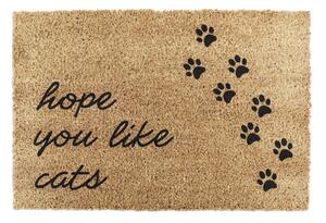 Изтривалка от кокосови влакна 60x90 cm Hope You Like Cats – Artsy Doormats