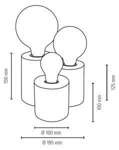 Spot-Light 2266376 - Настолна лампа VINCENT 3xE27/15W/230V бук