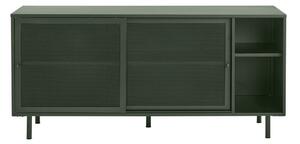 Тъмнозелен метален нисък скрин с плъзгащи се врати 160x75 cm Veep – Unique Furniture