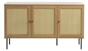 Нисък скрин от декор от дъб в естествен цвят 140x80 cm Pensacola – Unique Furniture