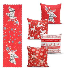 Комплект от 4 коледни калъфки за възглавници и покривка за маса Joy - Minimalist Cushion Covers