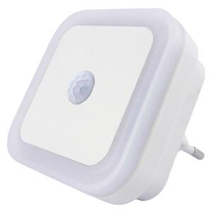 LED нощна лампа с датчик за движение и за здрач, LED/0,5W/230V, бяла